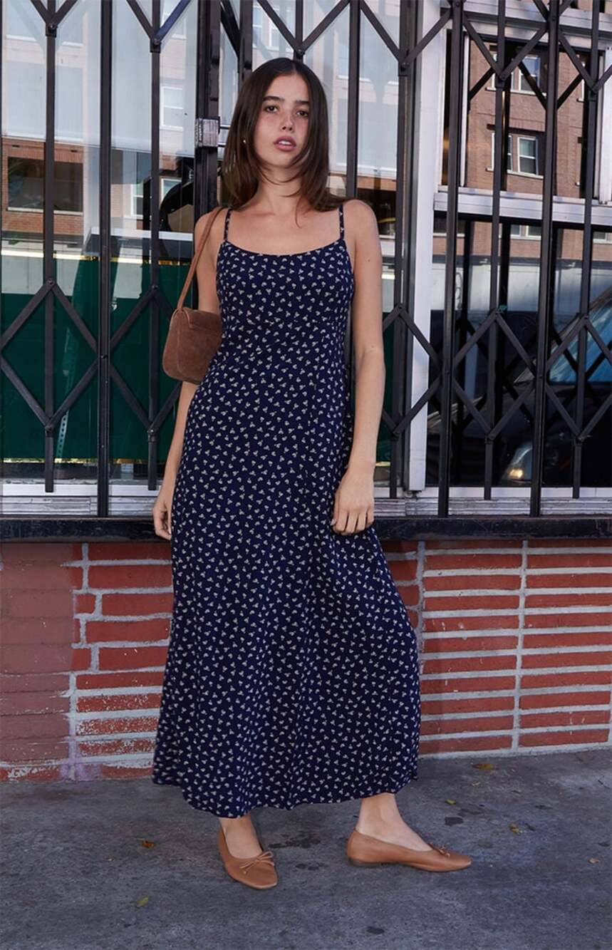 John Galt Brandy Melville Colleen midi slip dress floral 90s French girl